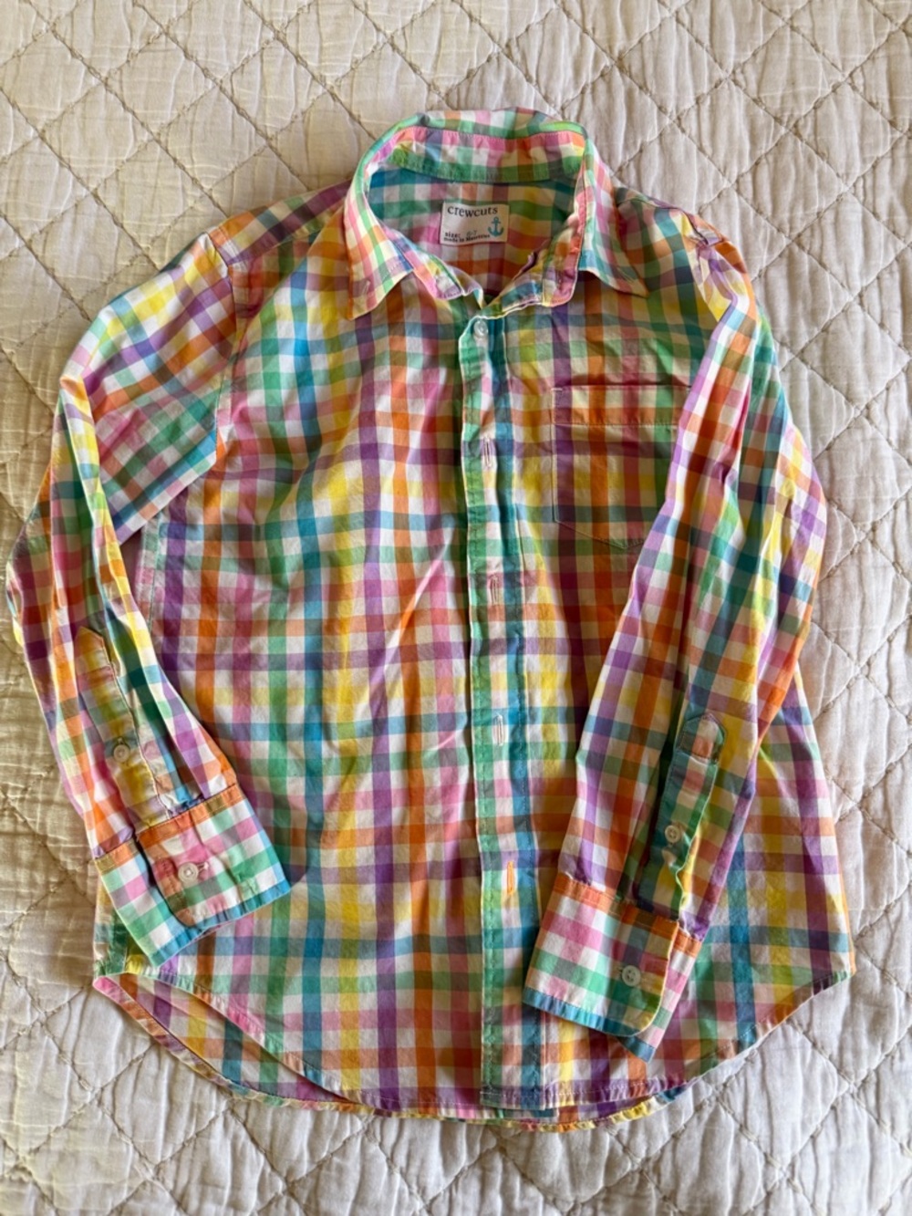 Crewcuts Pastel Multicolor Plaid Button-Down Shirt